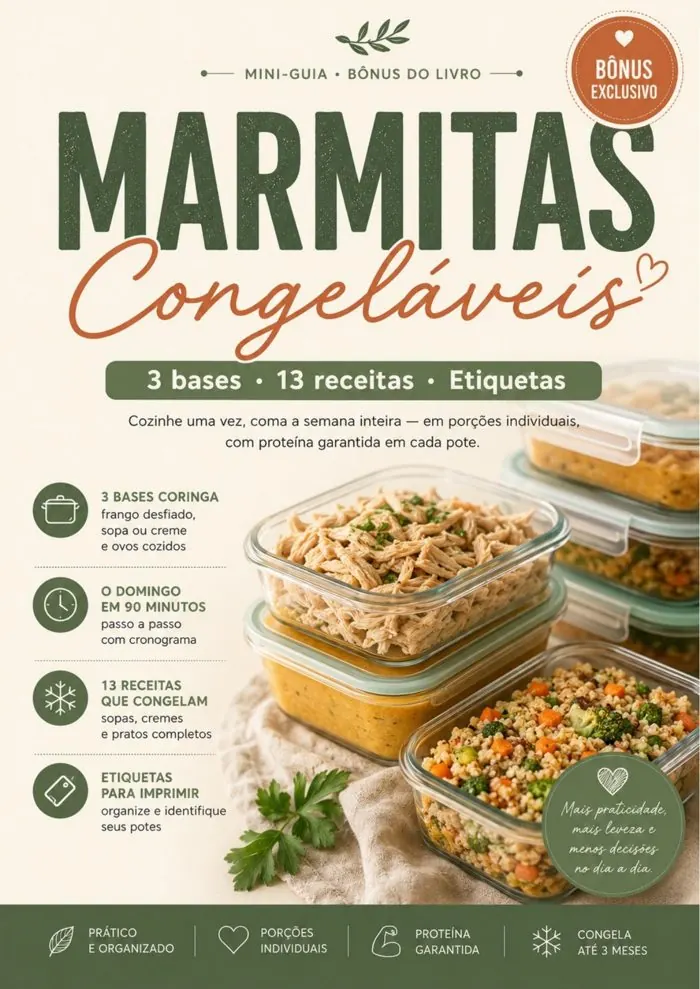 Prévia da capa do guia bônus das Marmitas Congeláveis